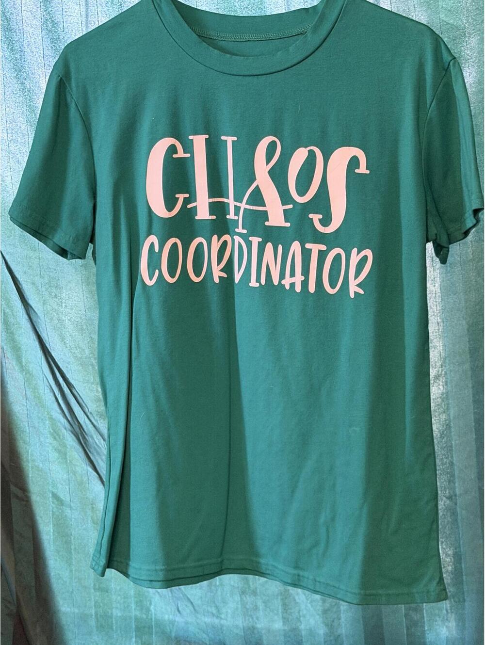 Green 'Chaos Coordinator' Graphic T-Shirt Medium